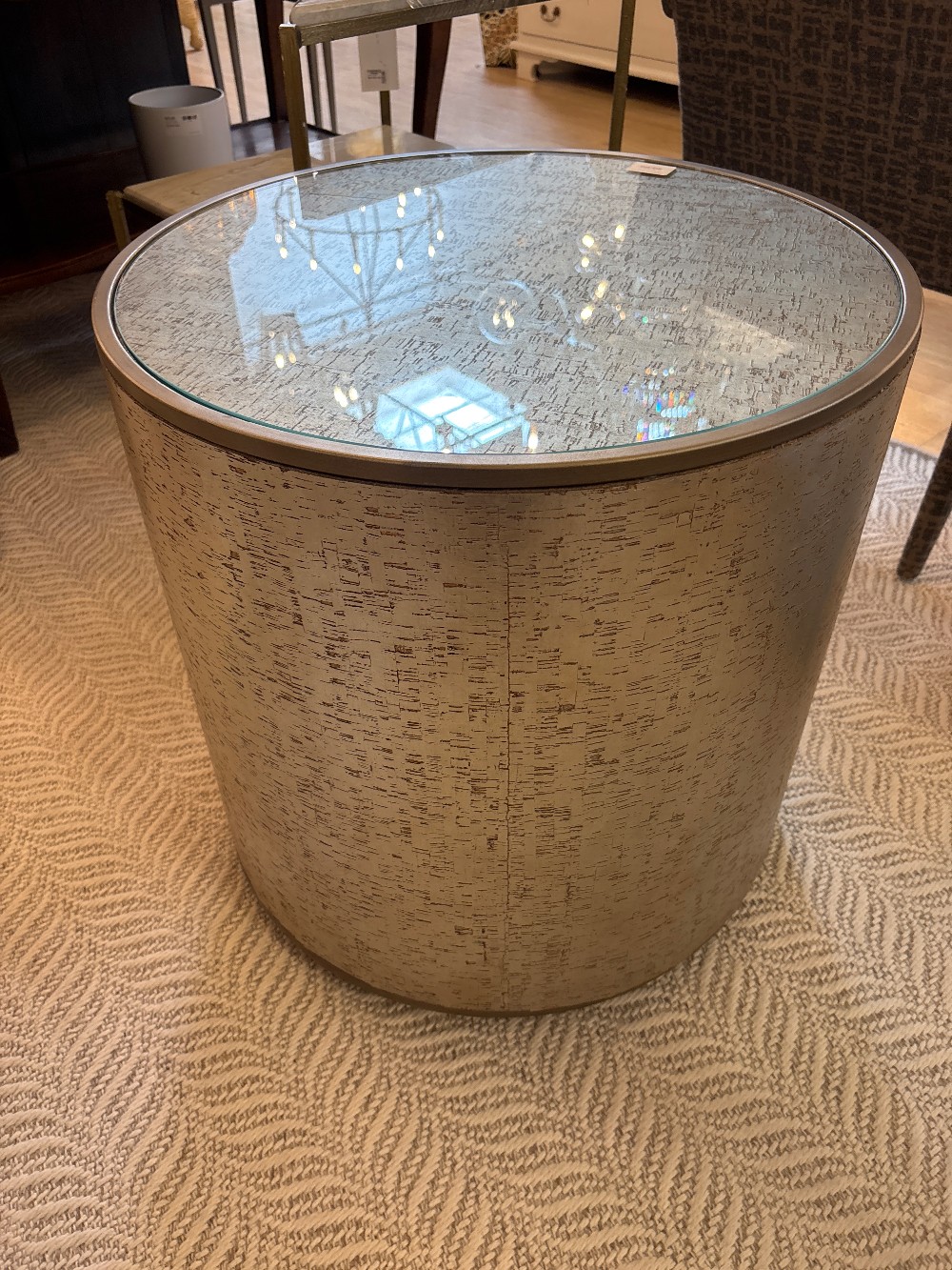 Sherrill Cork Drum Occasional Table