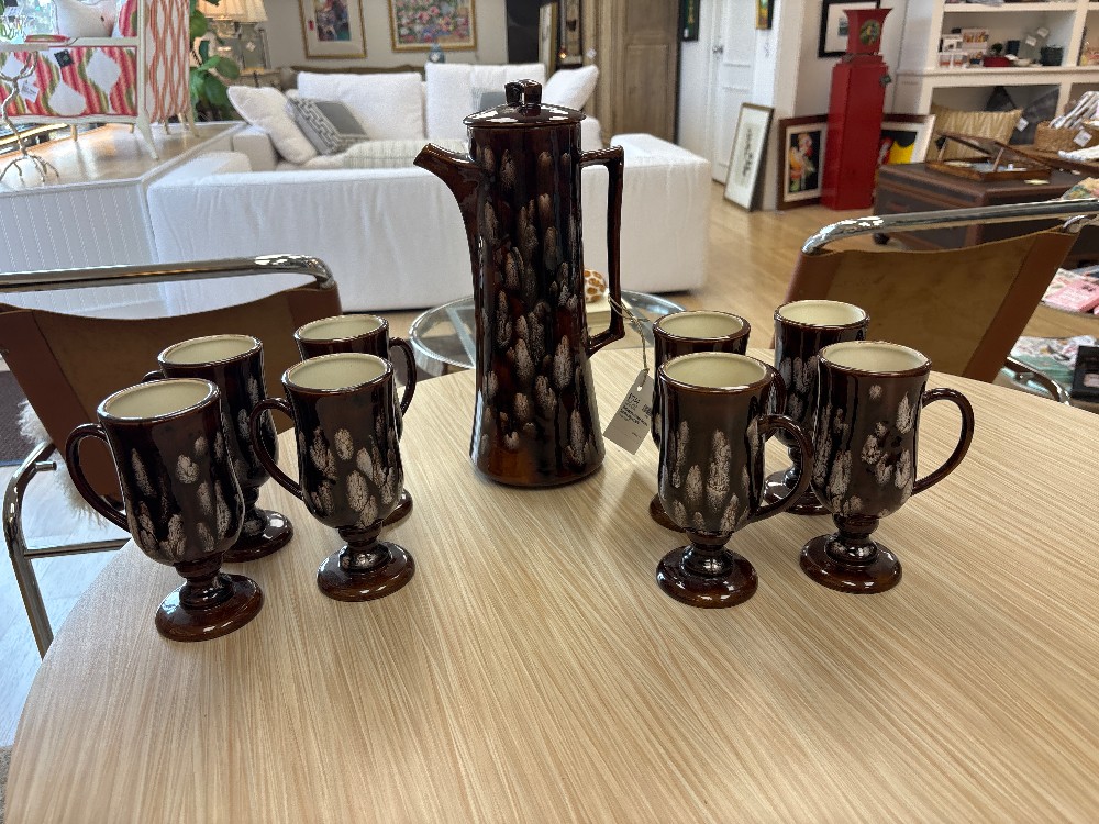 Vintage Handmade Ceramic Tea Set, signed 1979