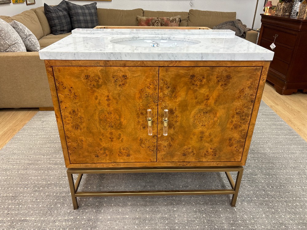 Worlds Away Clifford Marble Top Bathroom Vanity