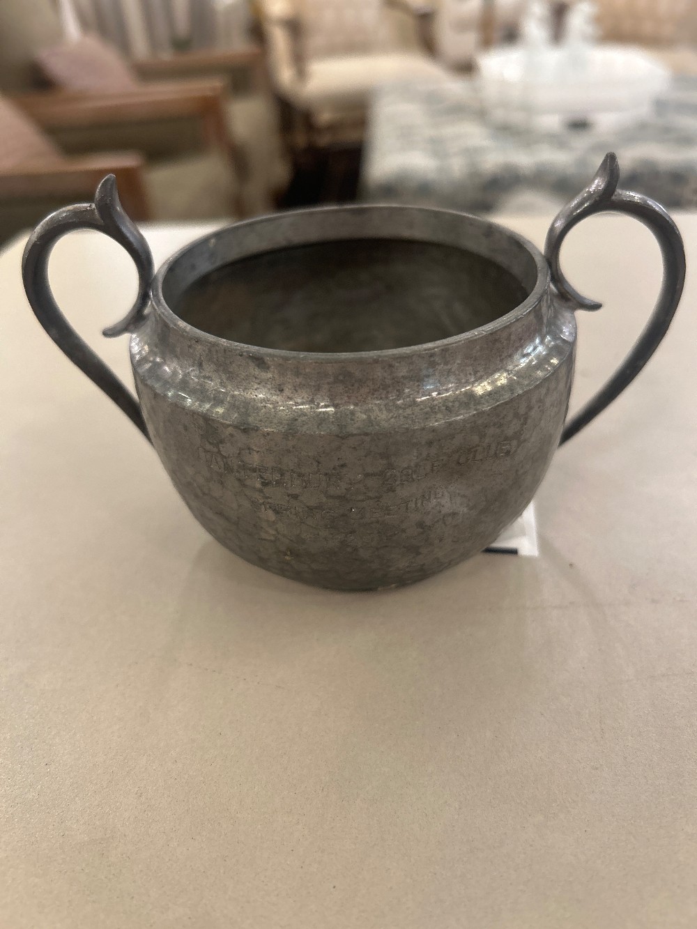 Vintage Pewter Golf Chalice Trophy - 1929