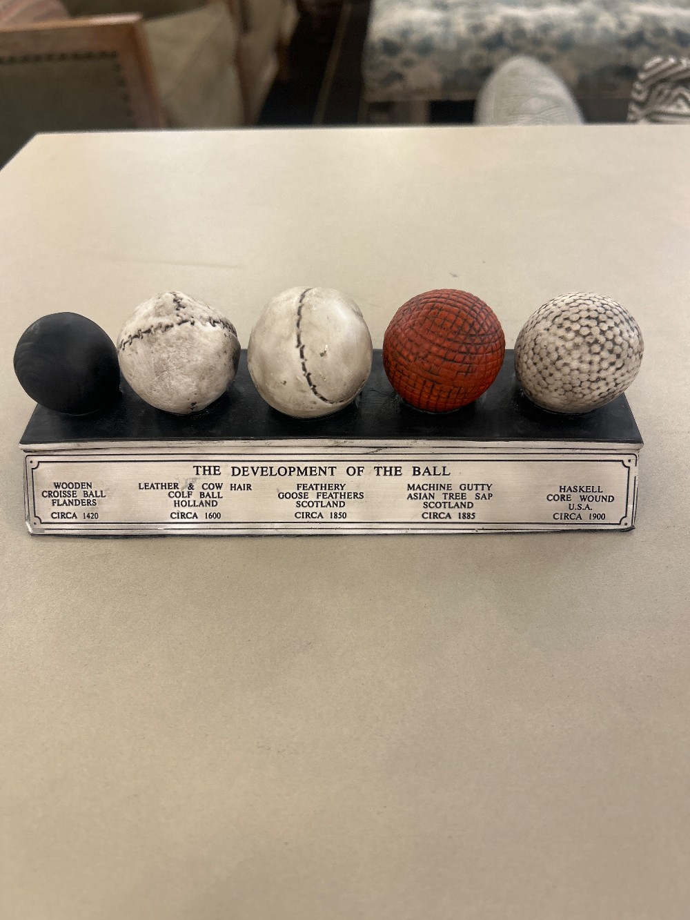 History of the Golf Ball Desk Plaque
