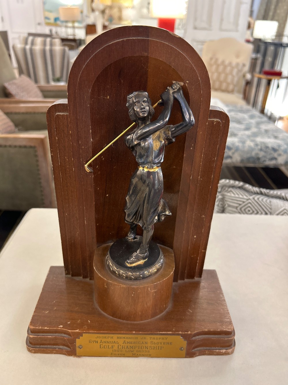 Vintage Golf Tournament Wood Plaque Trophy - 1950