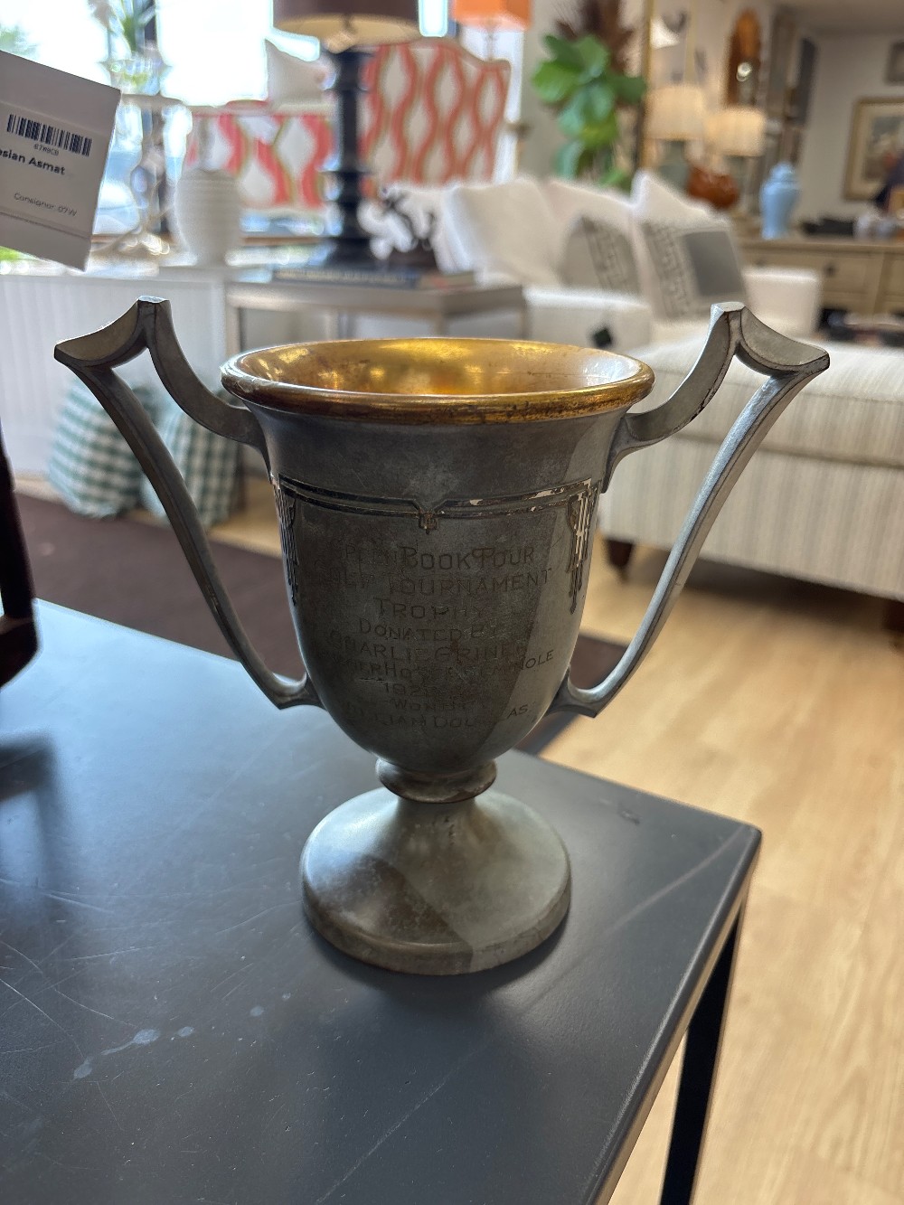 Antique Sterling Decorated Bronze Golf Trophy - 1923