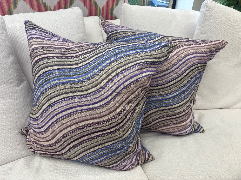 Kelly Wearstler Water Stripe Throw Pillows, Pair