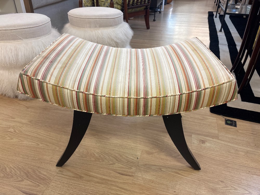 Curved Seat Upholstered Bench (As Is)