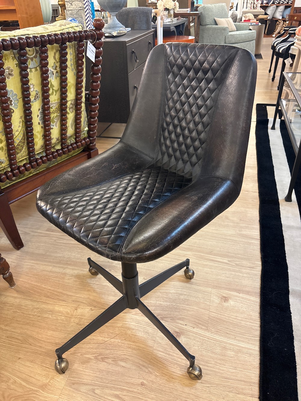 Restoration Hardware Bucket Seat Rolling Desk Chair