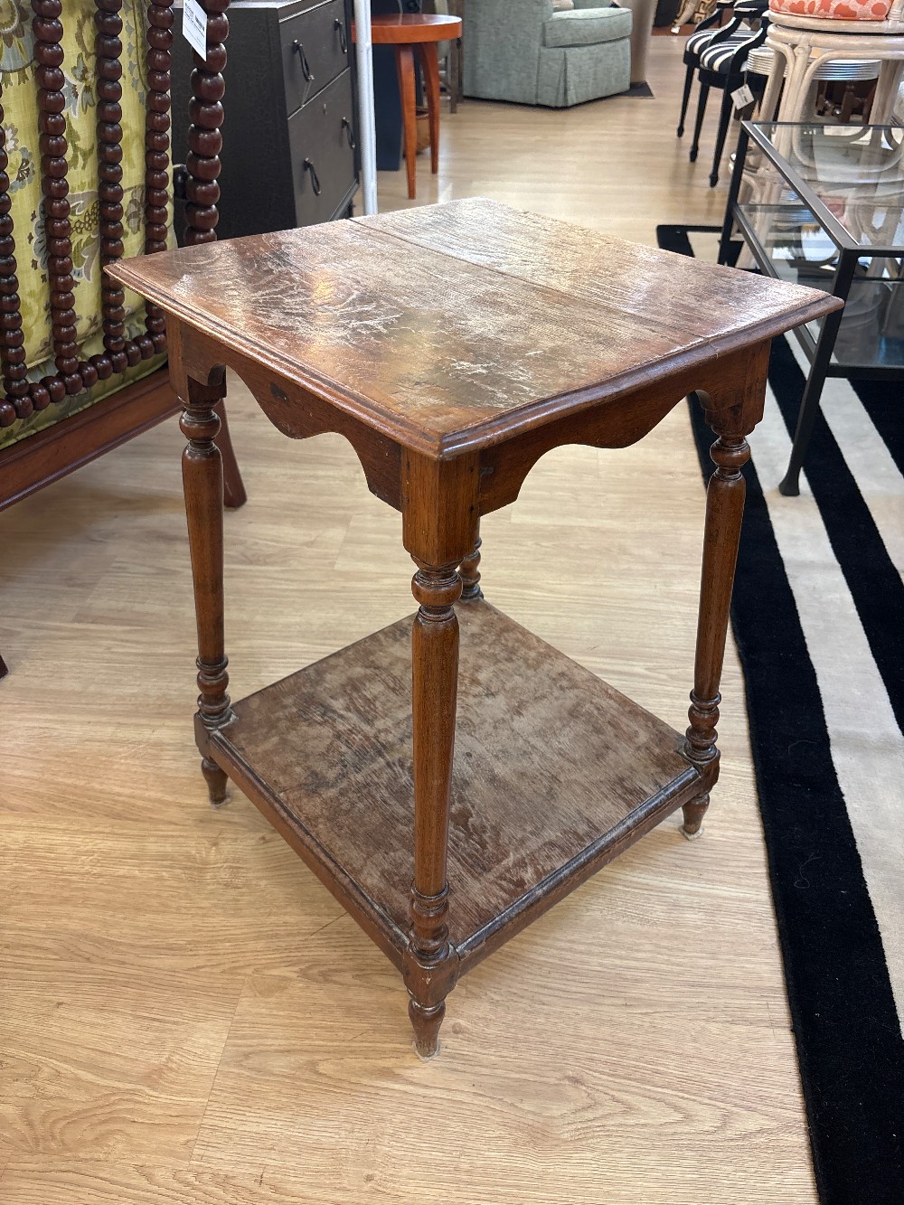 Antique Spindle Leg Parlor Side Table (As Is)