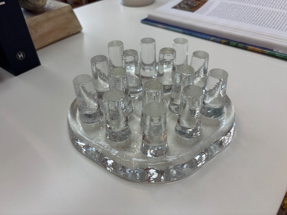 Glasdesign Georgshutte Glass Tea Light Holder, 1960s