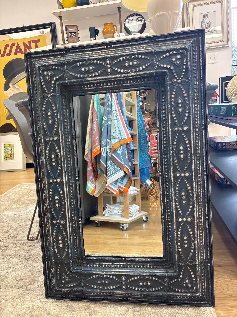Custom Embossed Antiqued Metal Mirror
