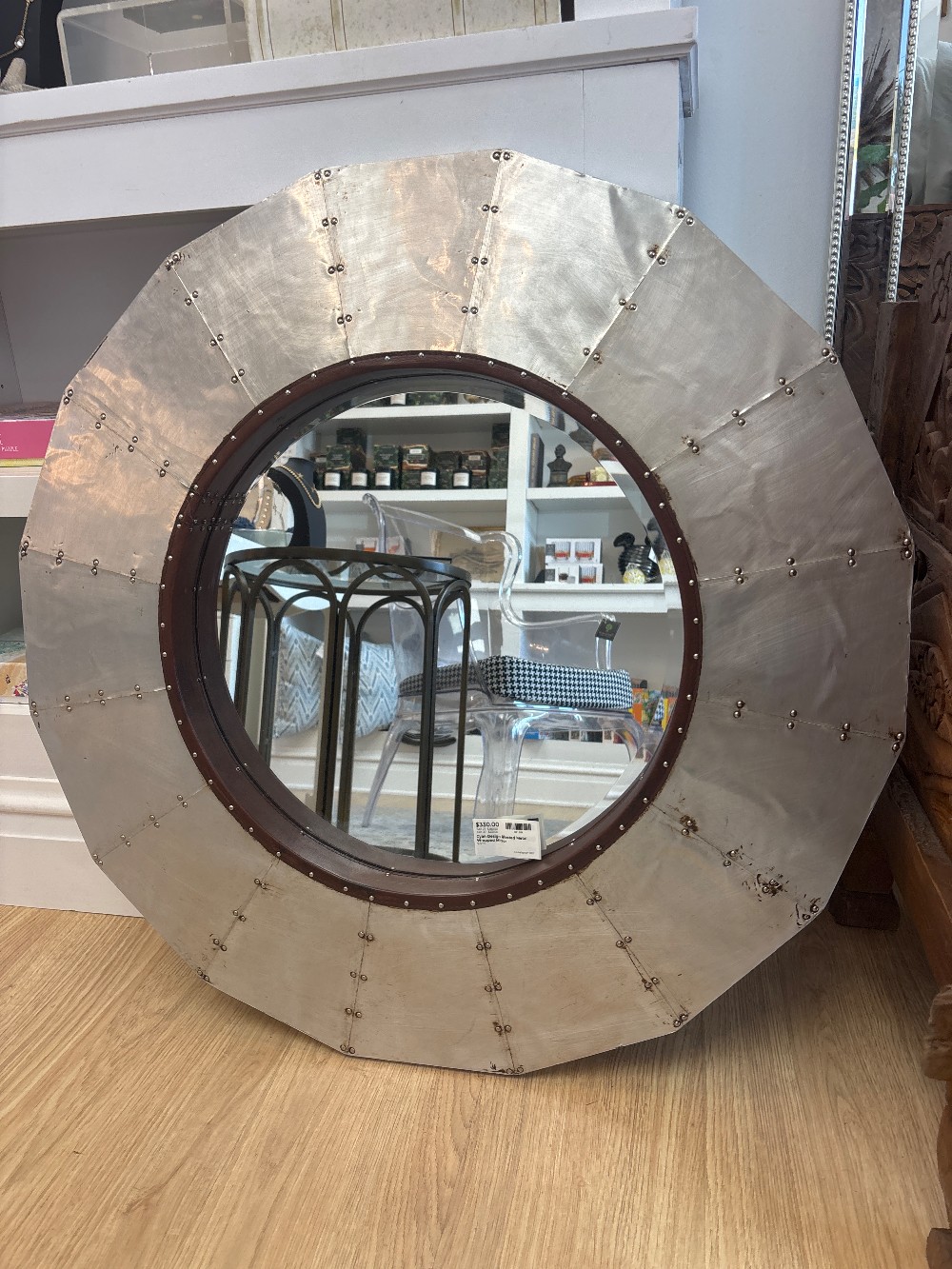 Cyan Design Riveted Metal Wrapped Mirror