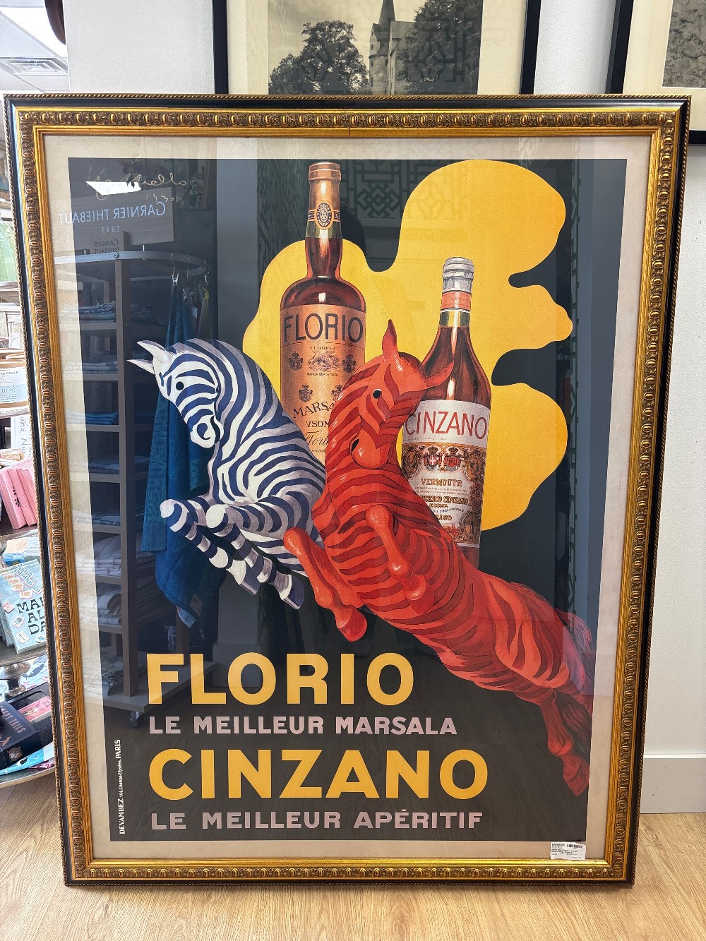 Florio and Cinzano French Poster Print, Framed