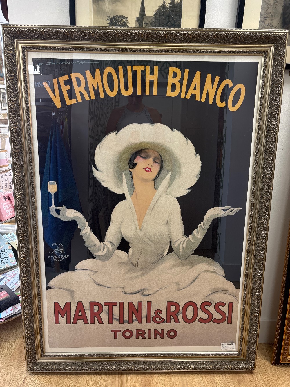 Vermouth Bianco Martini & Rossi French Poster Print, Framed