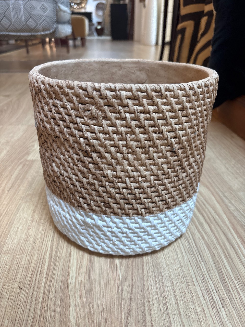 Melrose International Woven Wicker Stone Planter - Large