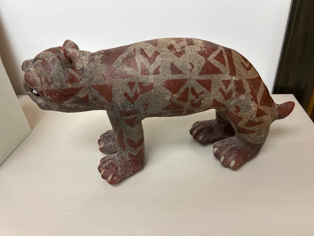 Antique Pre-Columbian Stone Jaguar Sculpture