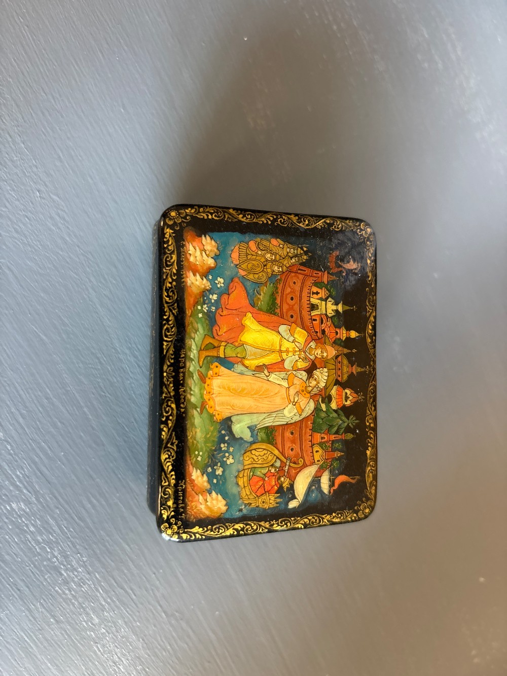 Vintage Lacquered Russian Trinket Box