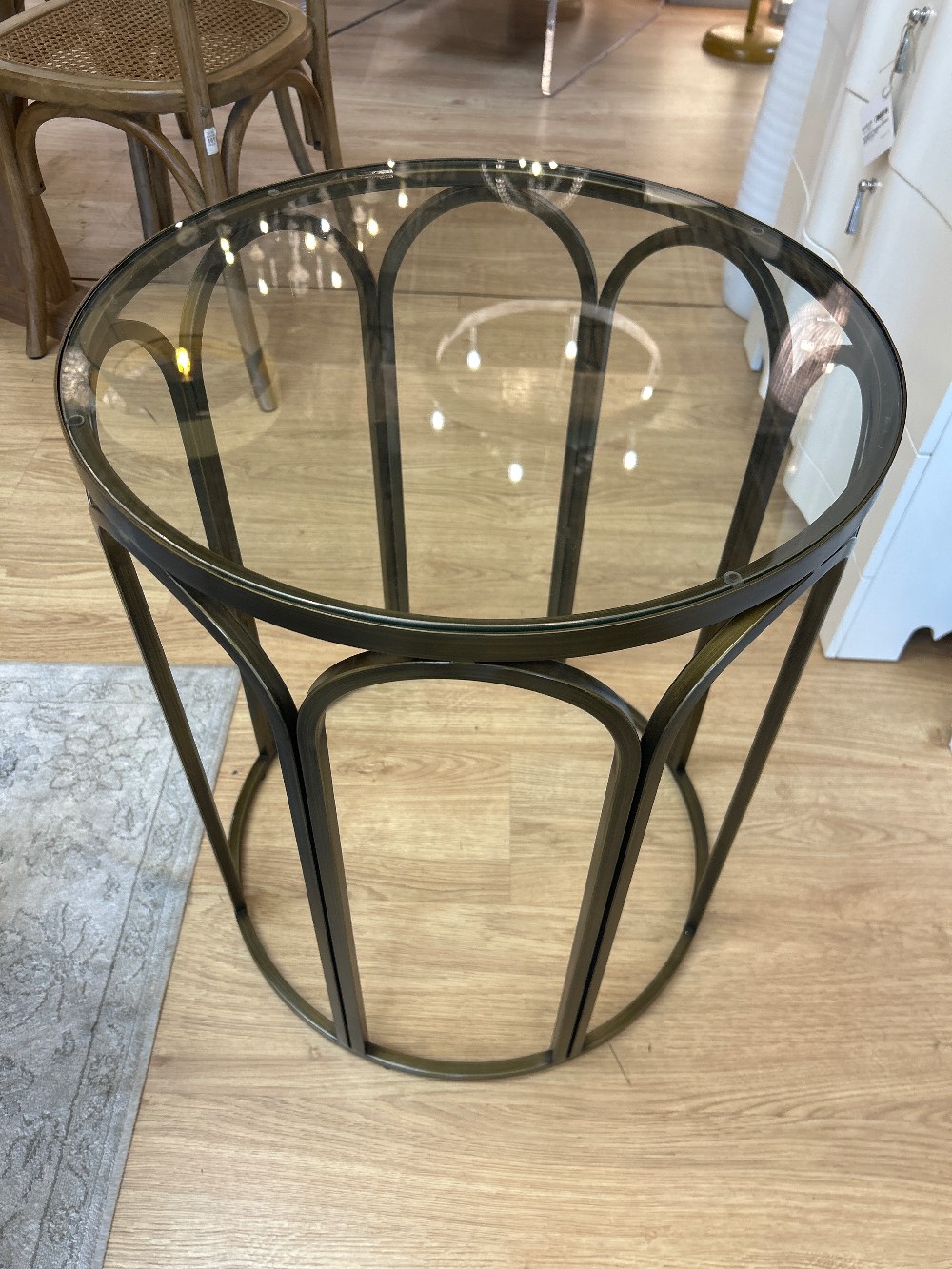 Howard Elliott Palladio Round Glass Top Side Table