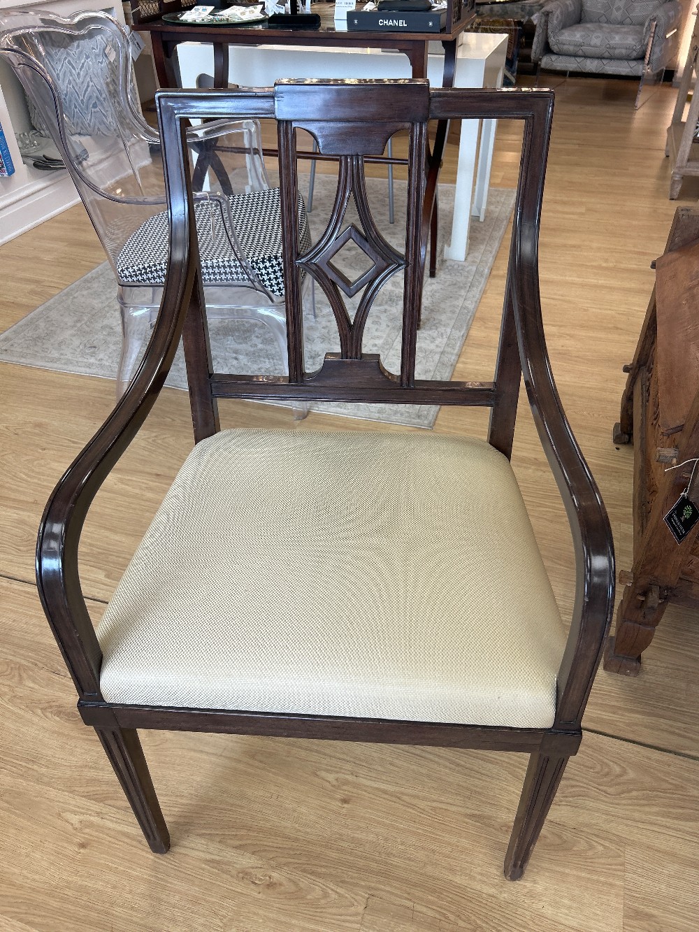 Rose Tarlow Pavlova Mahogany Accent Arm Chair