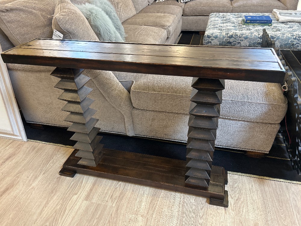 Uttermost Narrow Carved Wood Console Table