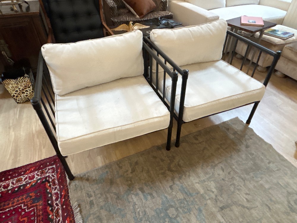 Birch Lane Collins Metal Outdoor Chairs, Pair (As Is)