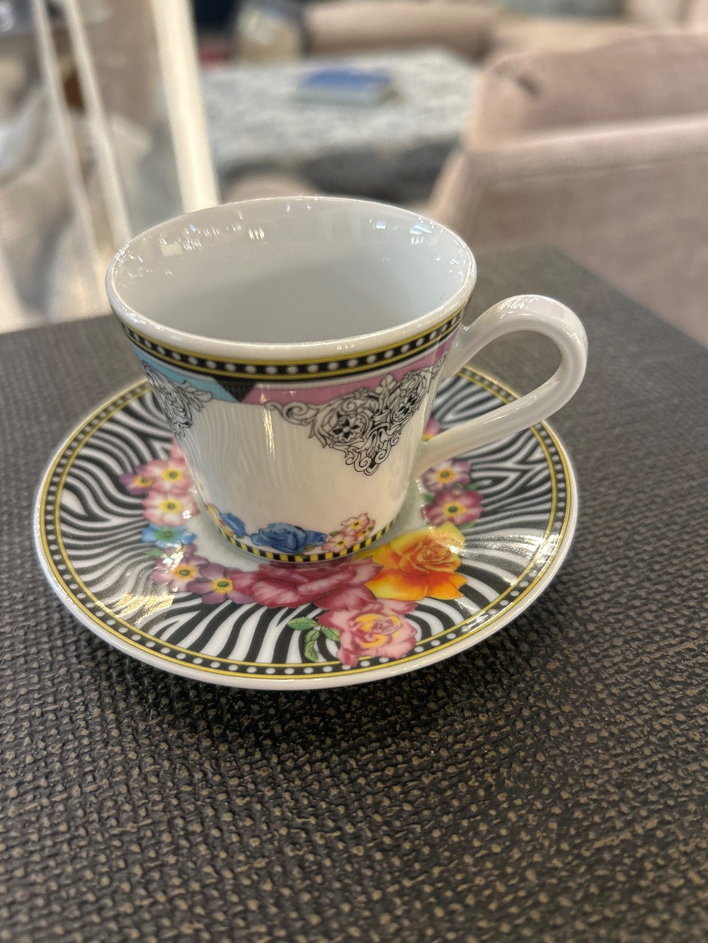 Rosenthal x Versace Hot Flowers Cup & Saucer