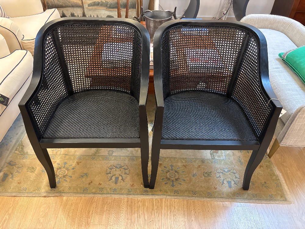 Safavieh Maika Cane Back Barrel Chairs, Pair