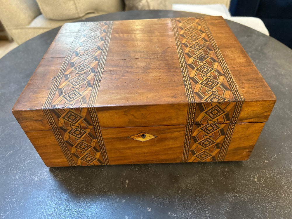 Antique Turnbridge Inlaid Writing Box, Staffordshire, 1870s