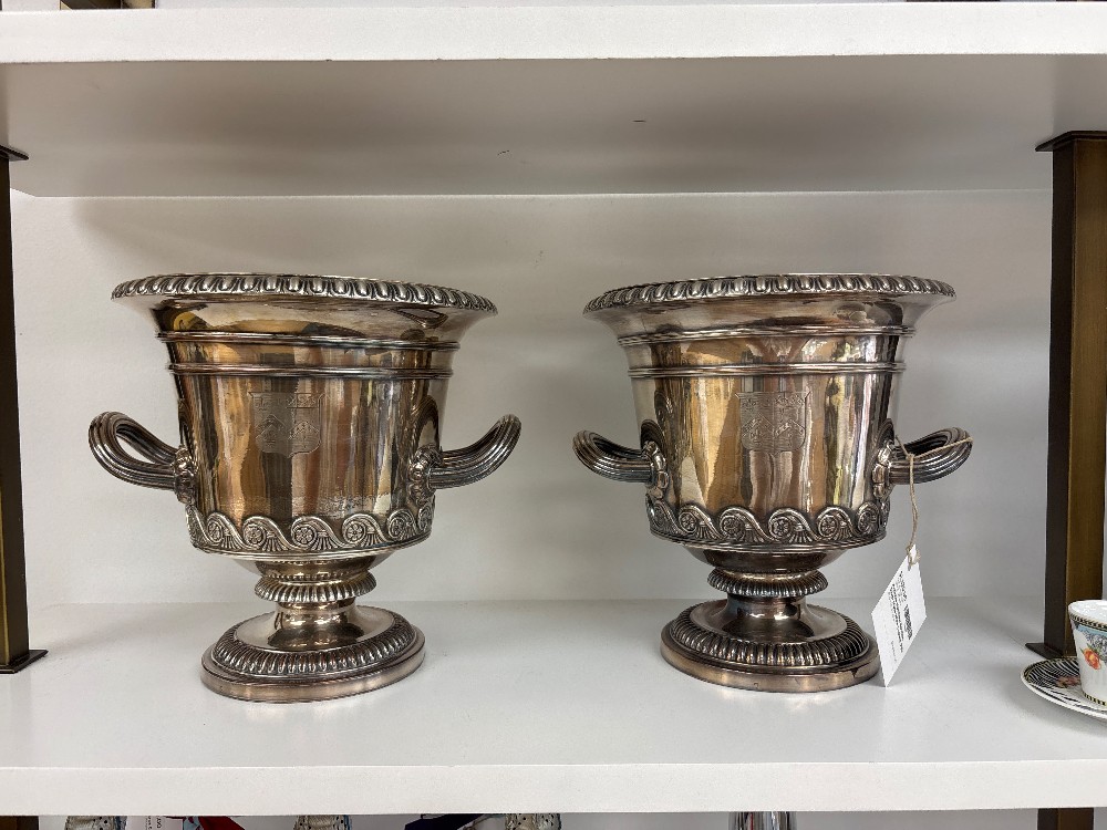 Antique Matthew Boulton Silver Plate Wine Coolers, Pair