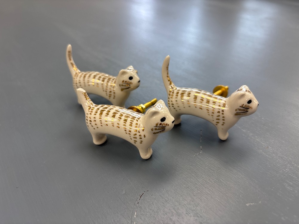 Anthropologie Furry Companion Knobs, Set of 3