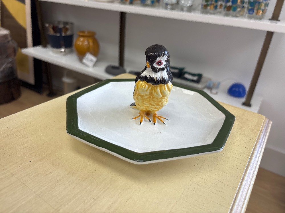 Mottahedeh Baby Owl Ceramic Dish, Italy