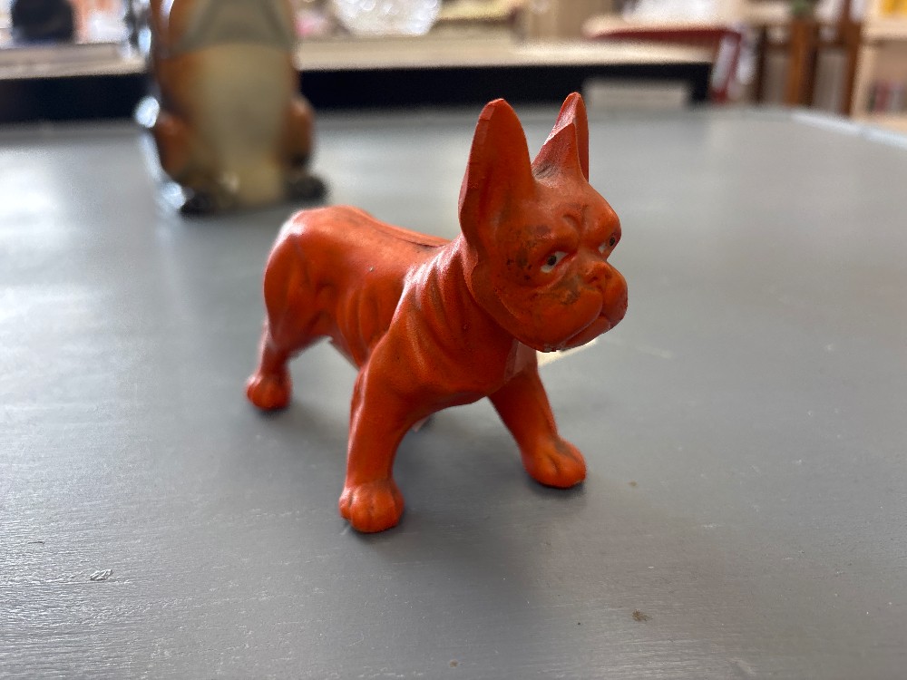 Vintage Porcelain French Bulldog Figurine, Japan
