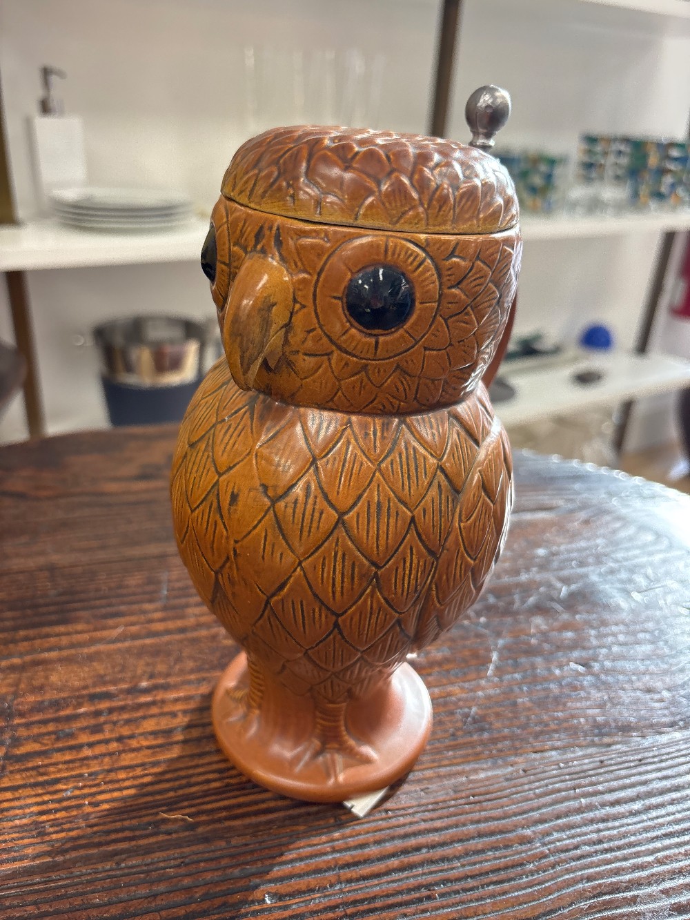 Vintage German Ceramic Owl Stein