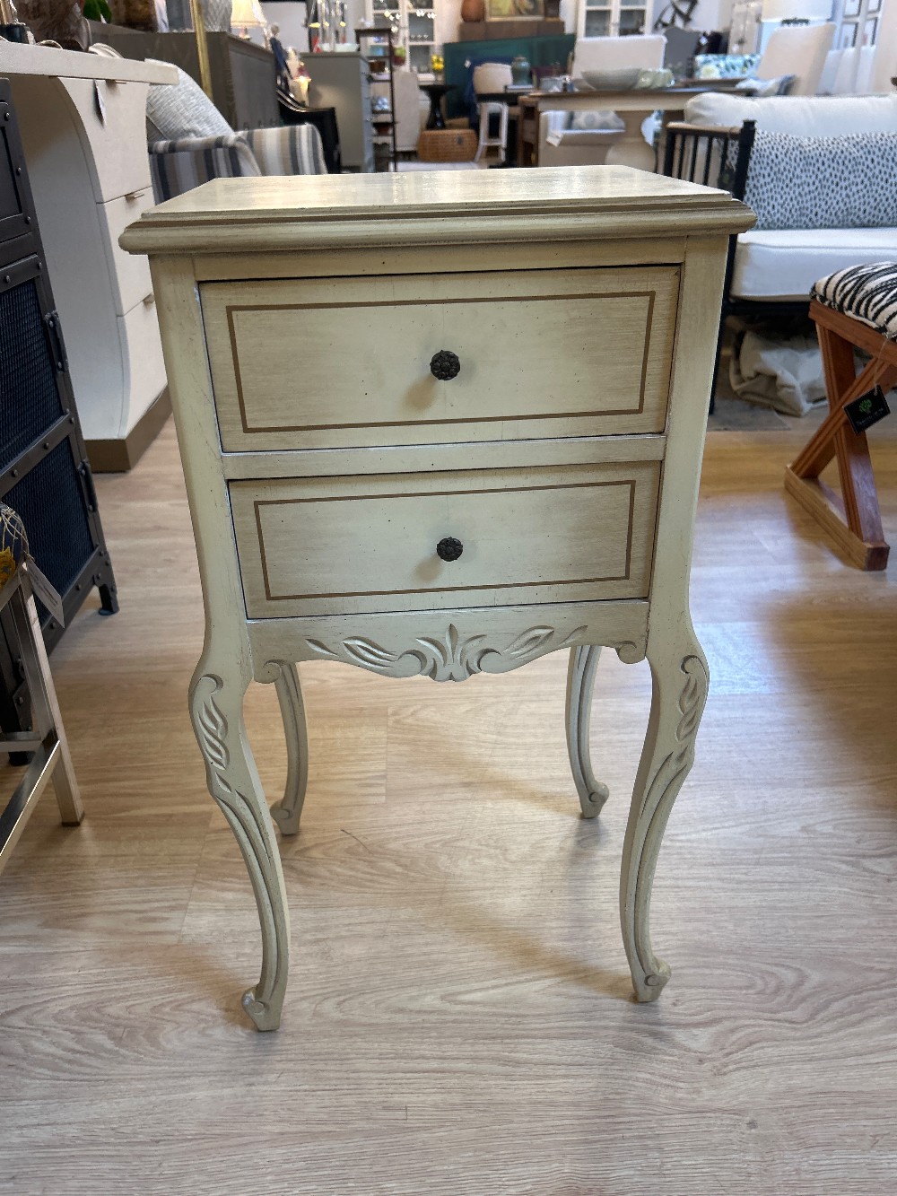 Vintage French Provincial 2-Drawer Side Table