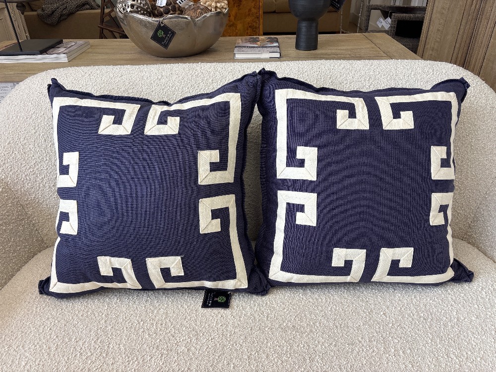 Ryan Studio Greek Key Throw Pillows, Pair