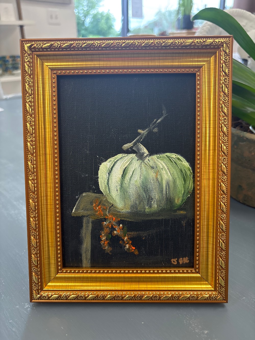 Pumpkin Still Life Painting by Julie Kearney