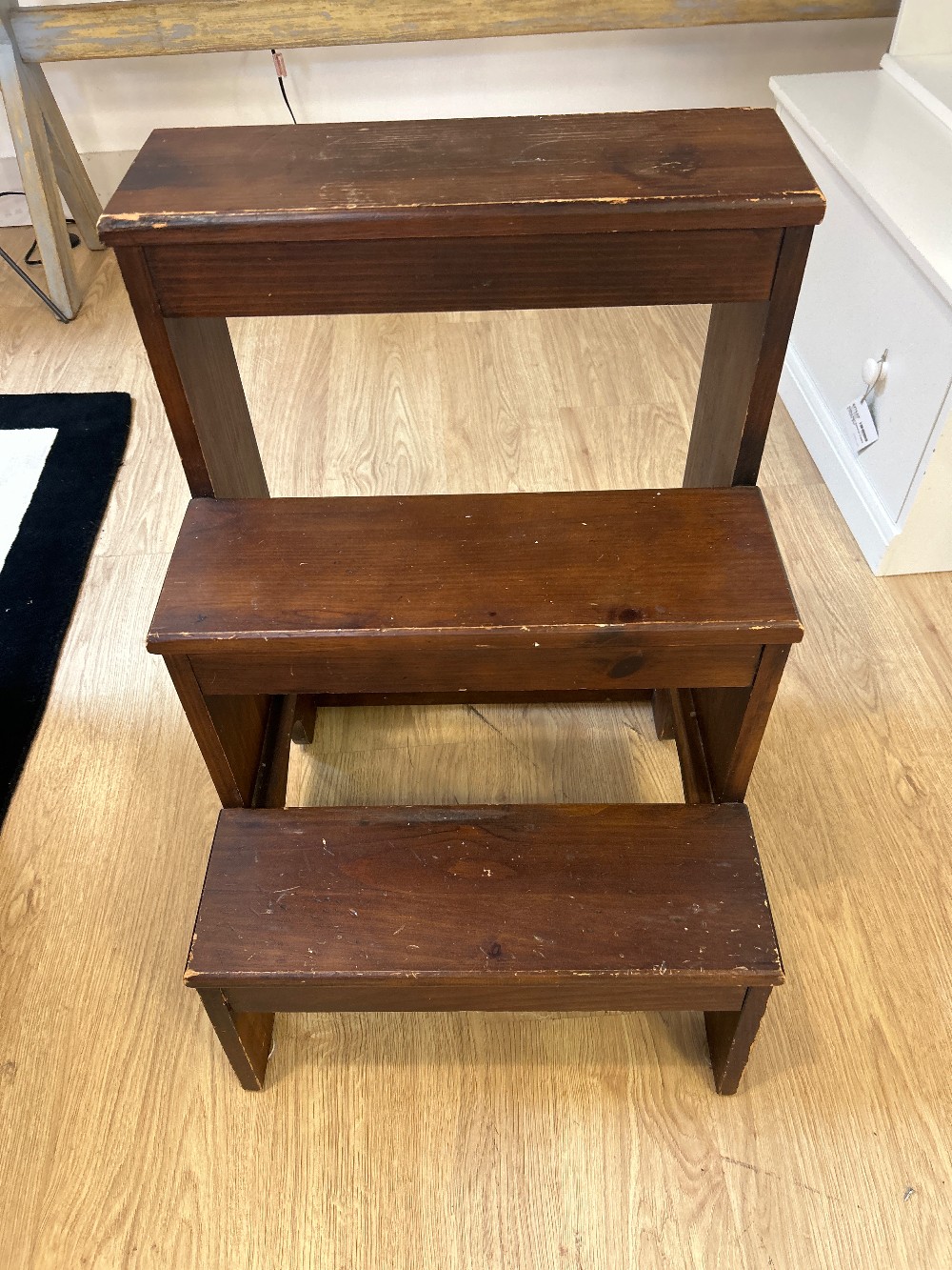 Vintage Wood Library Step Stool