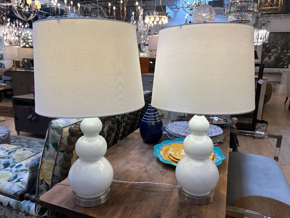 510 Design Triple Gourd Table Lamps, Pair