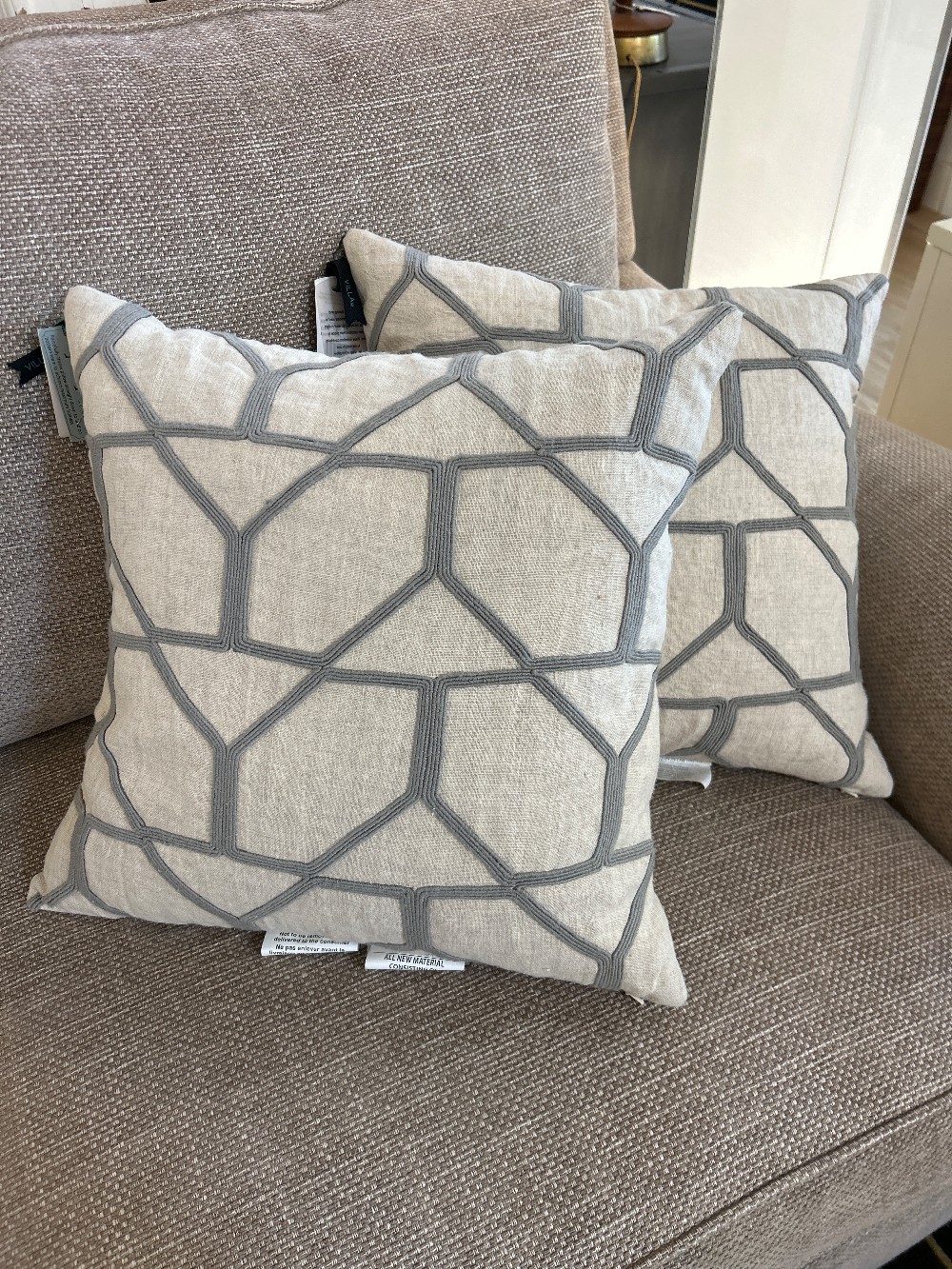Villa Livvie Embroidered Throw Pillows, Pair