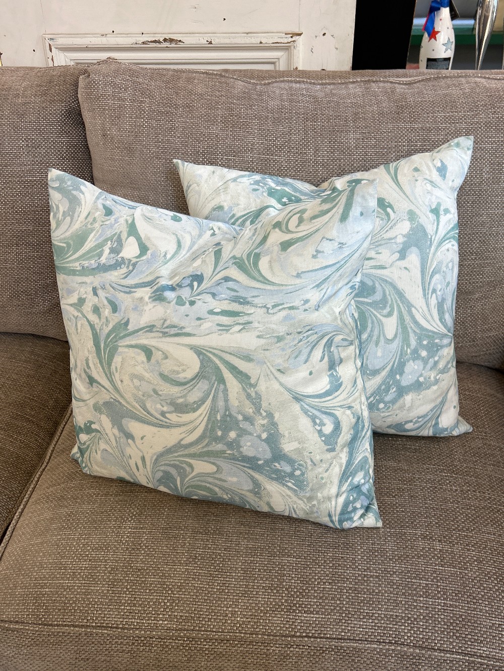 Jill Seale Gulf Coast Swirl Throw Pillows, Pair