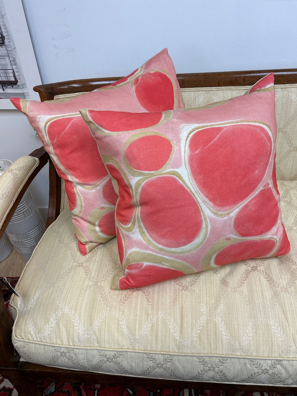 Jill Seale Peachy Mod Throw Pillows, Pair