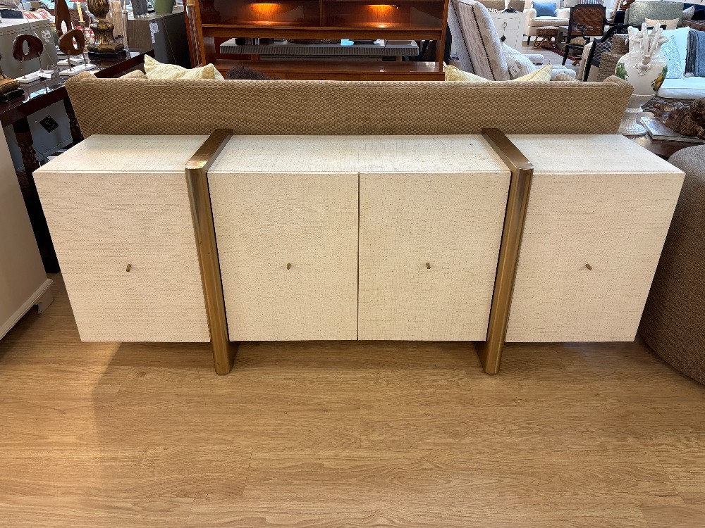 CB2 Dorset Lacquered Linen Credenza (As Is)
