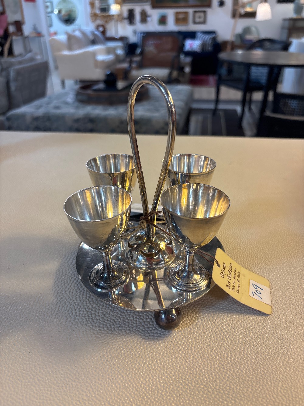 Antique W. Fairbairns & Sons Silverplate Egg Cruet