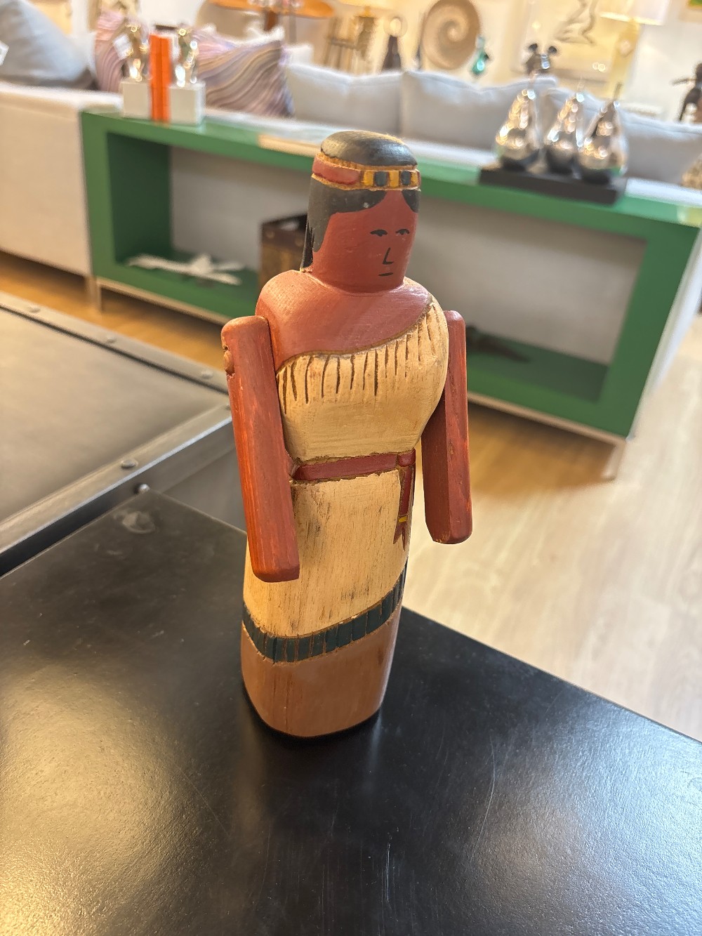 Wolf Creek Wood Carved Indian Figurine, Signed