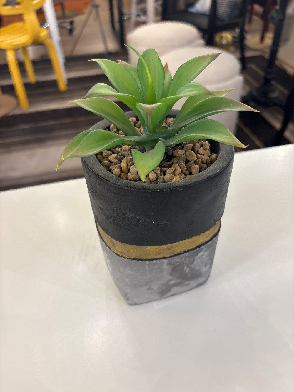 Faux Succulent in Stone Planter