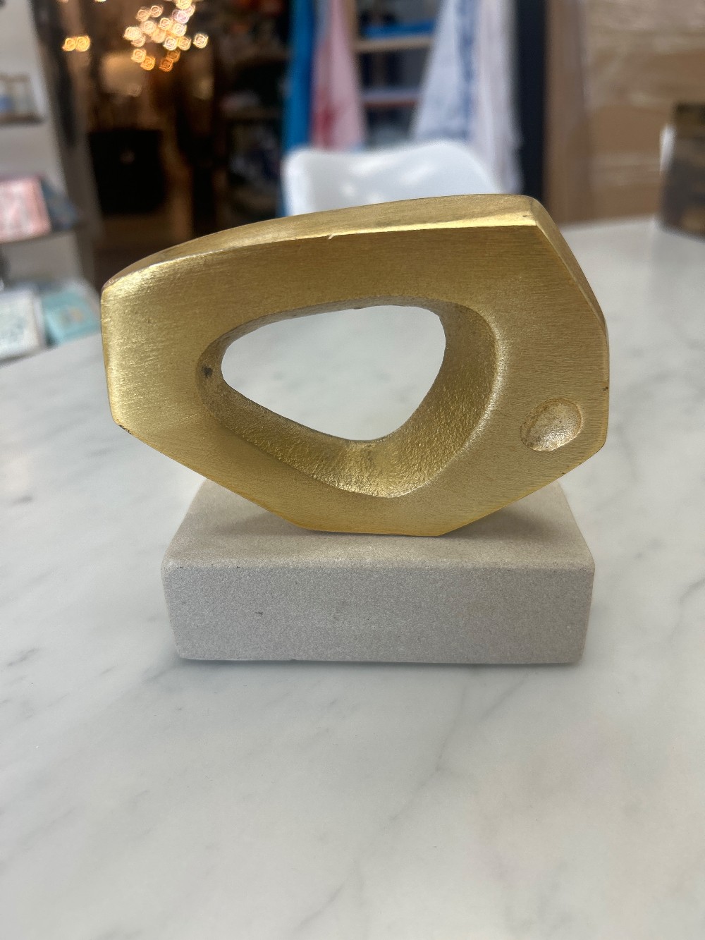 West Elm Mini Gold Oval Sculpture