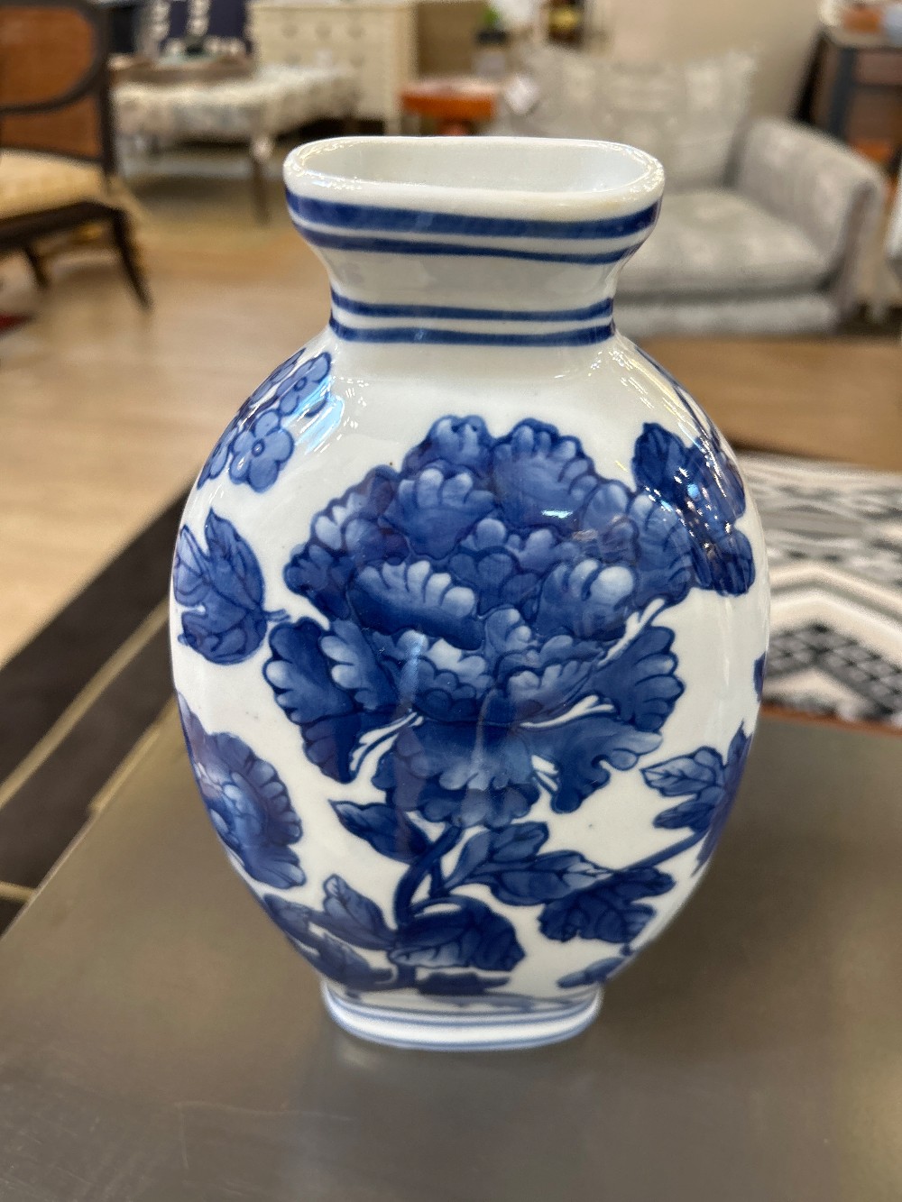 Vintage Blue & White Porcelain Vase