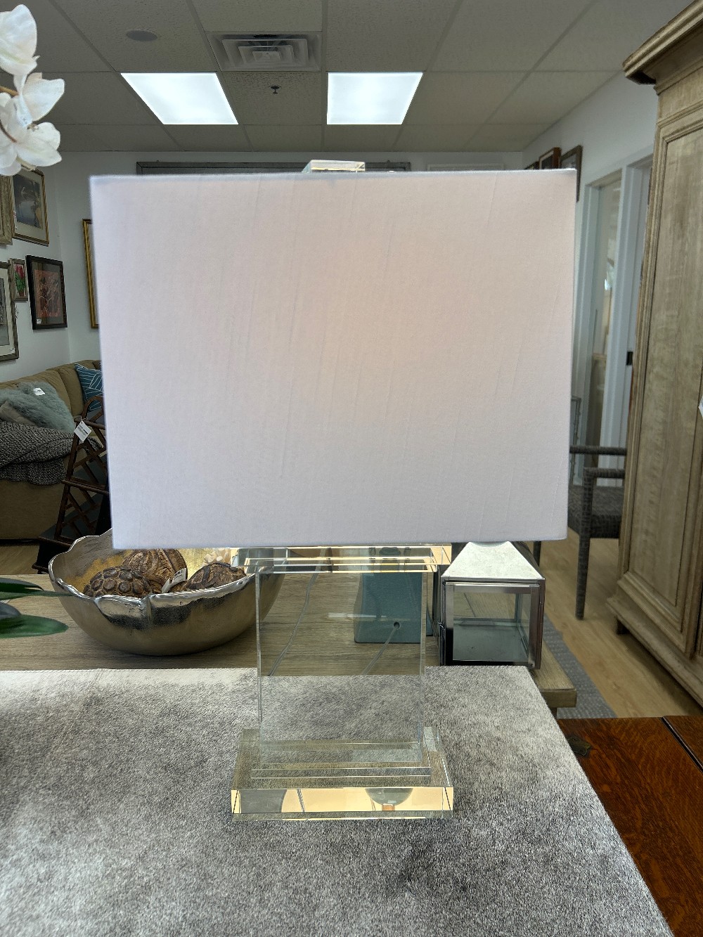 Restoration Hardware Crystal Block Table Lamp