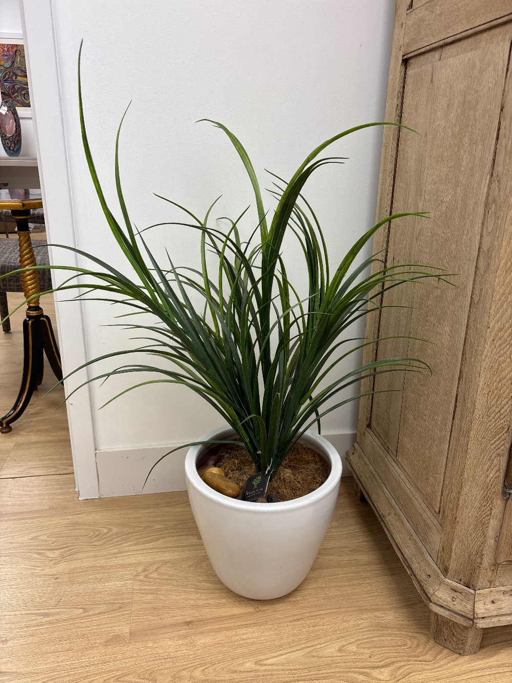 Faux Grass Plant in Ceramic Planter