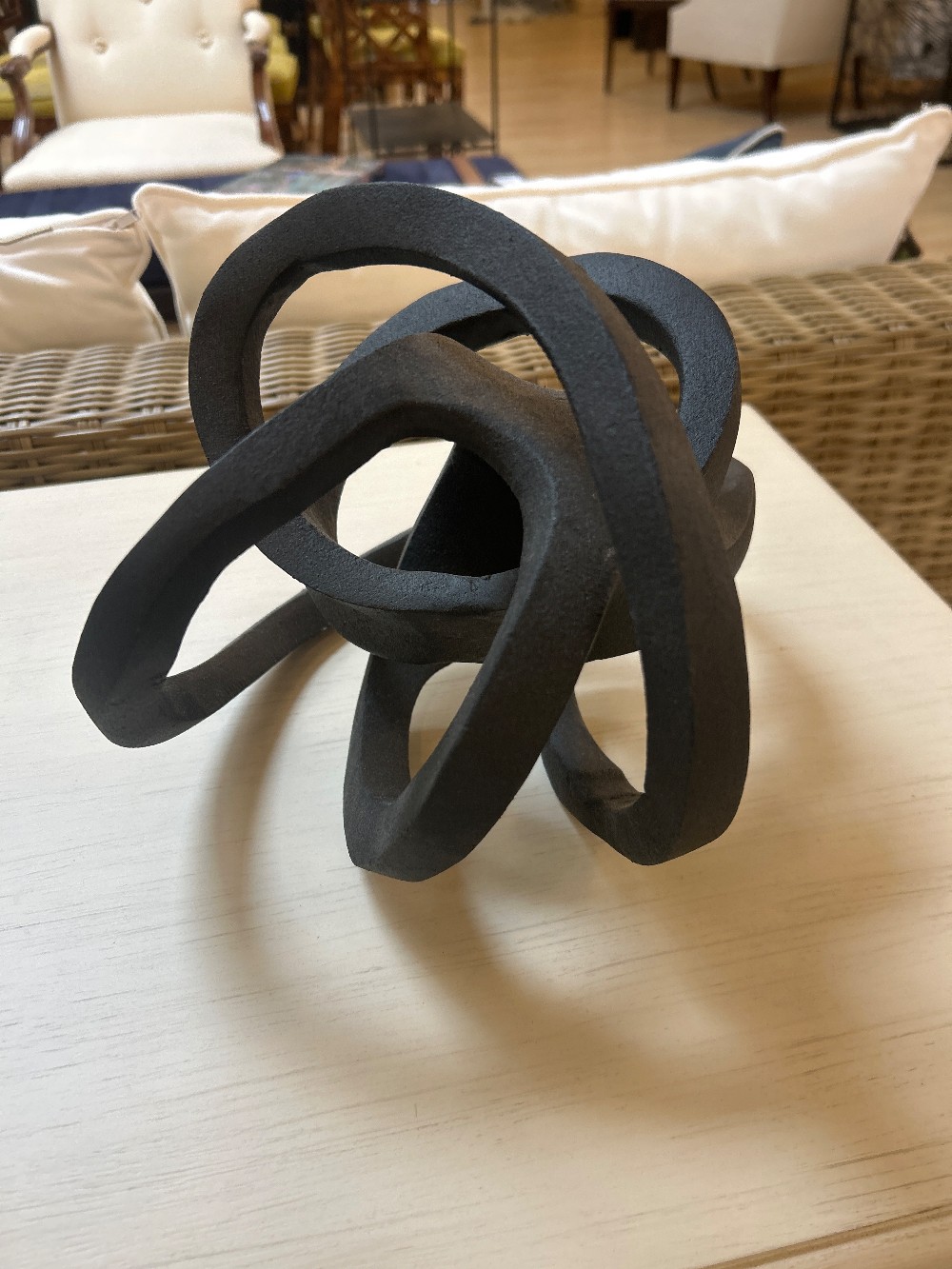 CB2 Textured Aluminum Infinity Knot Sculpture