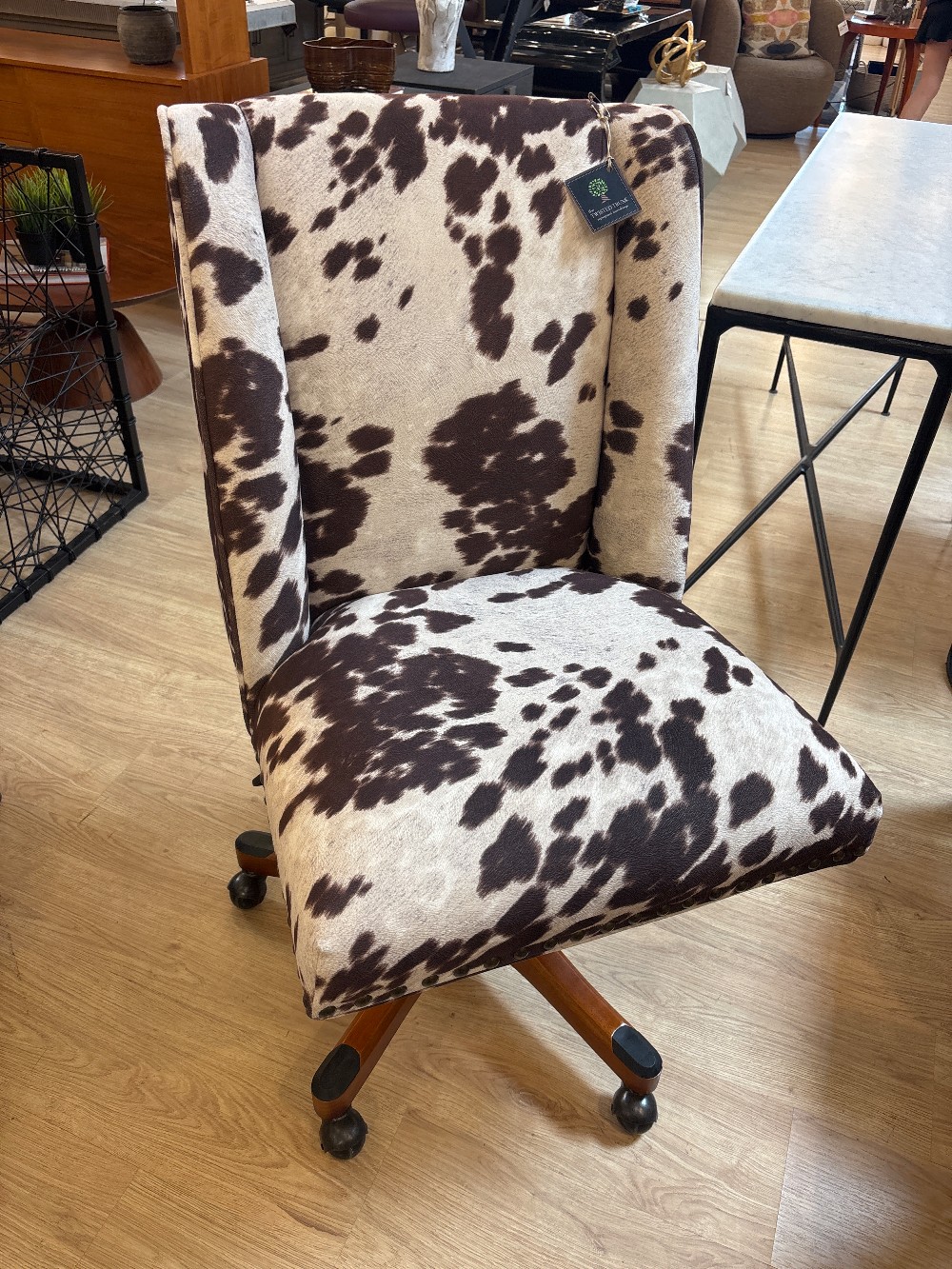 Linon Draper Faux Hide Desk Chair