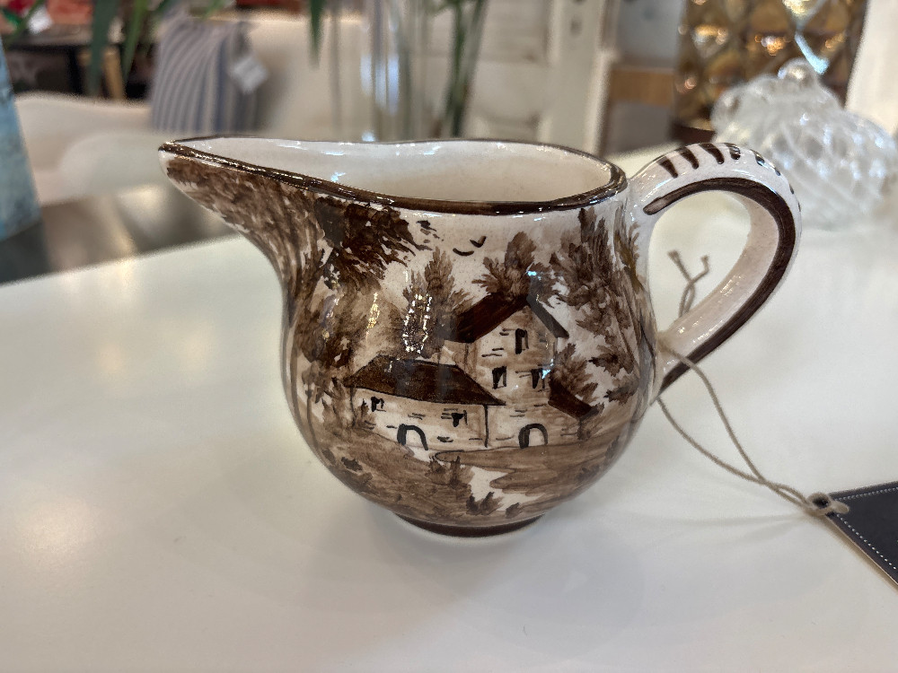 Global Views Ceramic Hand Painted Pitcher, Italy